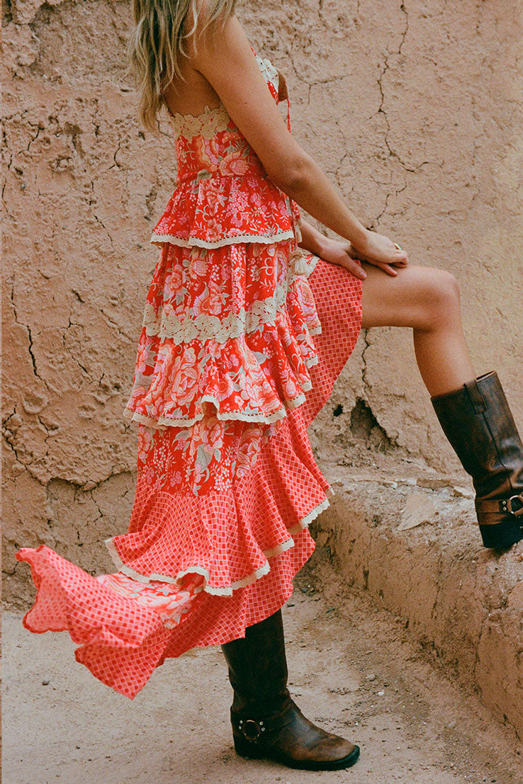 Full Bloom Ruffle Soirée Dress