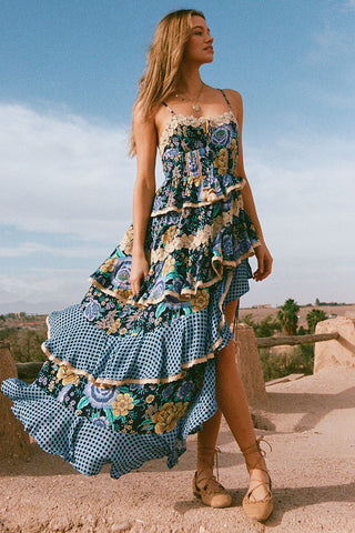 Full Bloom Ruffle Soirée Dress